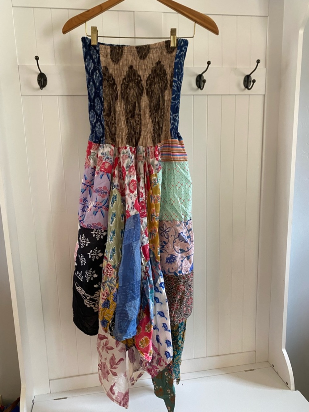 CUTE Patchwork Quilt Boho Hippie Dress size M